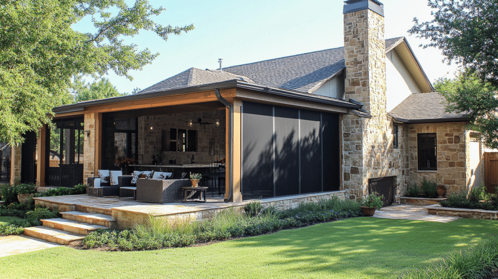 Year-Round Comfort: How Motorized Screens and Polyurea Flooring Improve Outdoor Living